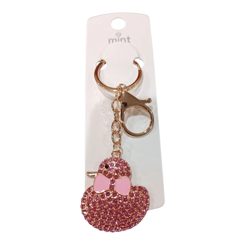 Duck your Favorite Easter Bunny! Cute Pink Ducky Keychain Purse Backpack Charm!
